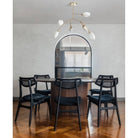 Sacura Chandelier - 6 lights L 49.2″ x W 39.4″ x H 43.3″Brass & WhiteBlushlighting