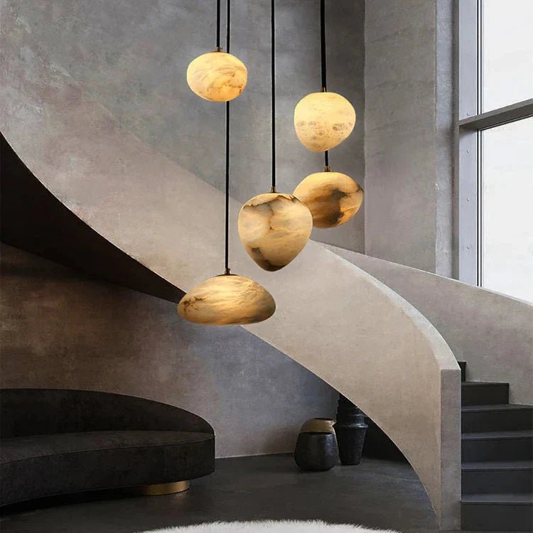 Sage Marble Chandelier - 3 LightsBlushlighting