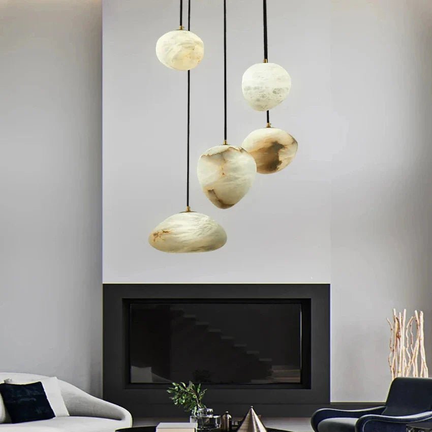 Sage Marble Chandelier - 3 LightsBlushlighting