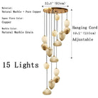 Sage Marble Chandelier - 5 LightsBlushlighting