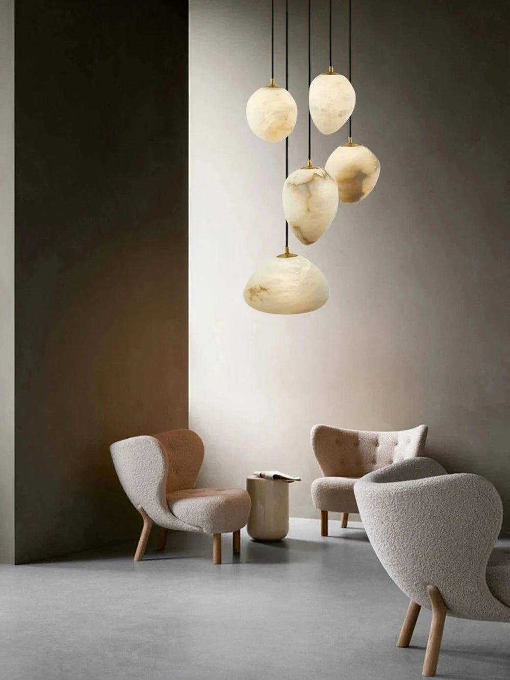 Sage Marble Chandelier - 3 LightsBlushlighting