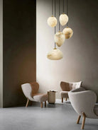 Sage Marble Chandelier - 3 LightsBlushlighting