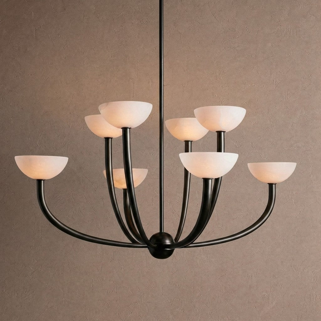 Saguaro Alabaster Chandelier - 42"BronzeBlushlighting