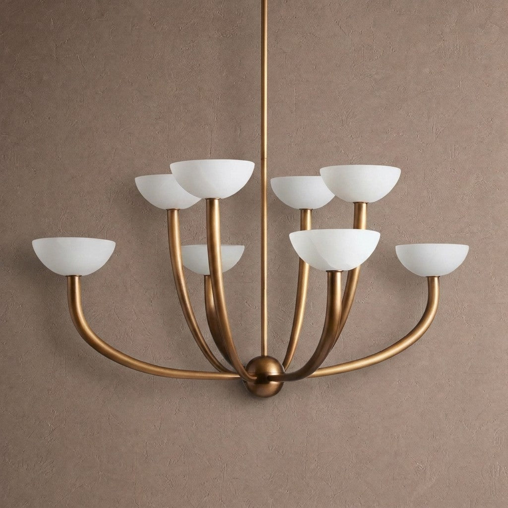Saguaro Alabaster Chandelier - 42"BrassBlushlighting
