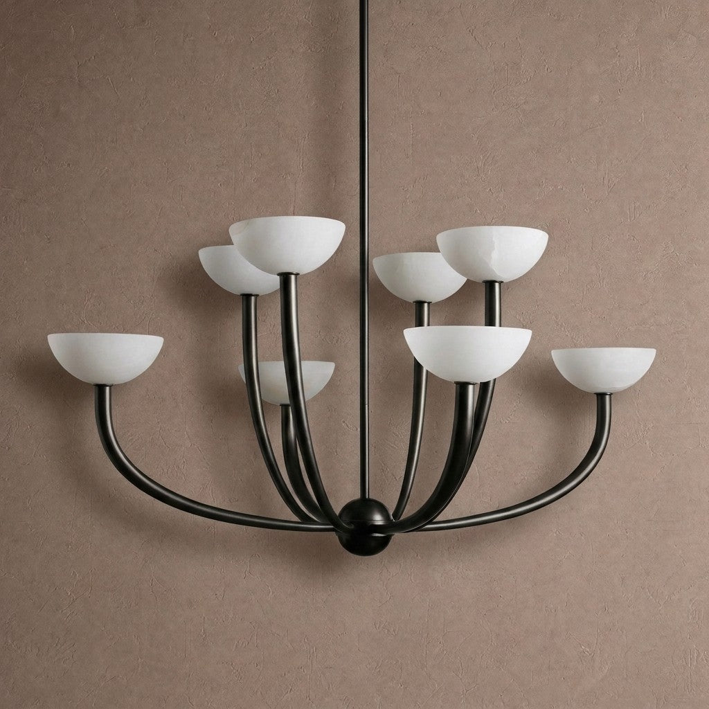 Saguaro Alabaster Chandelier - 42"BrassBlushlighting