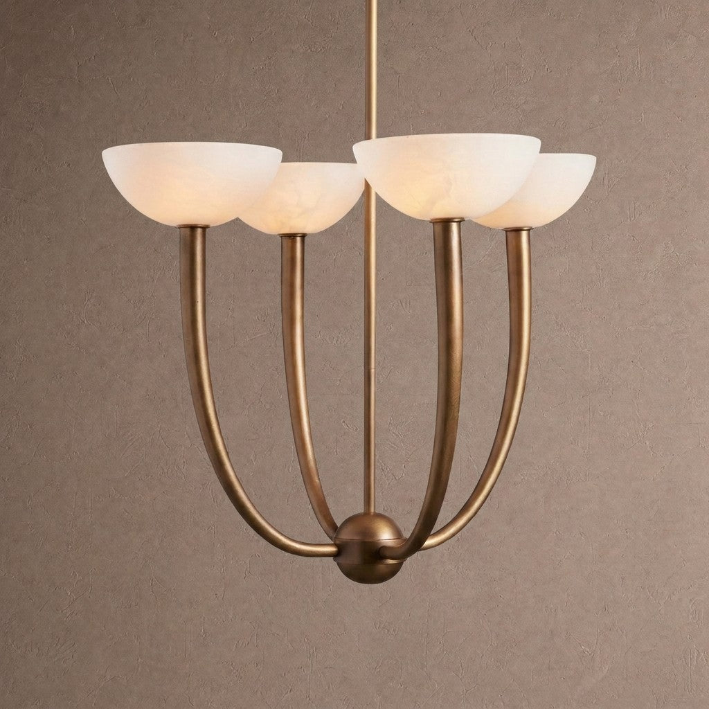 Saguaro Alabaster Chandelier - 22"BrassBlushlighting