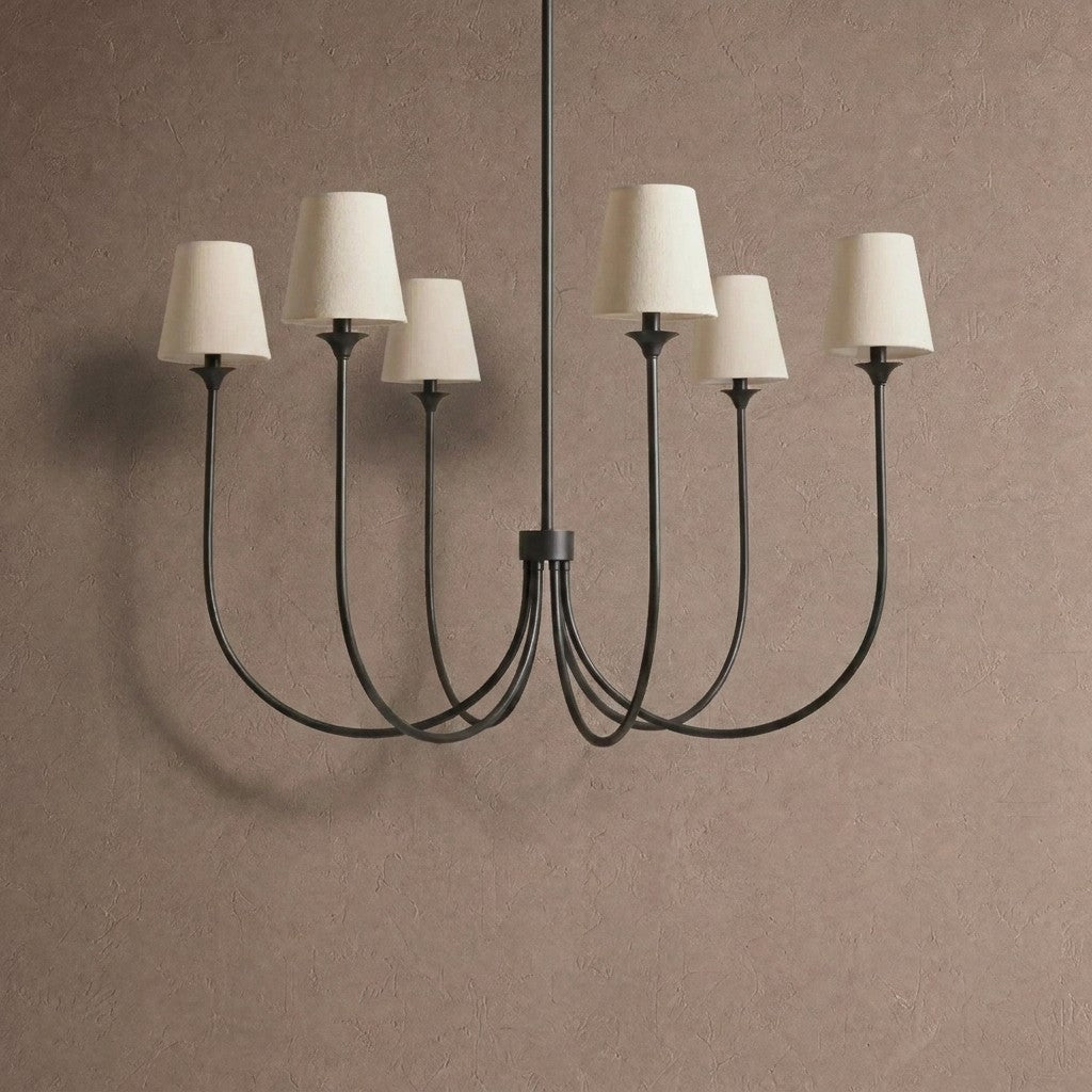 Saige Round Chandelier - Black42"Blushlighting