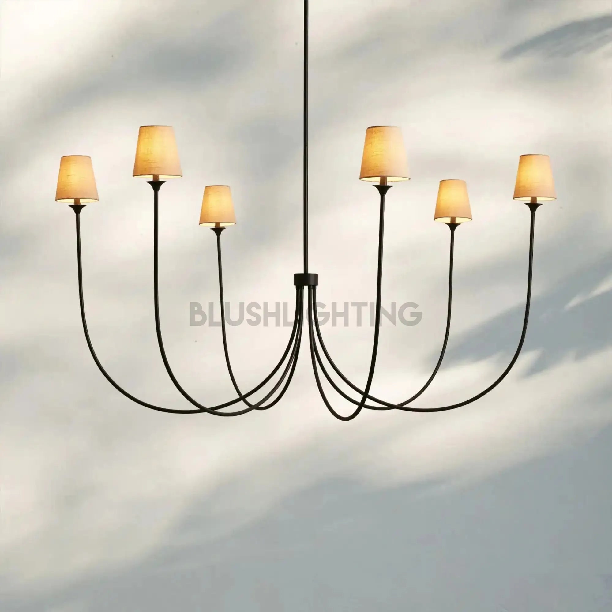 Saige Round Chandelier - Brass68"Blushlighting
