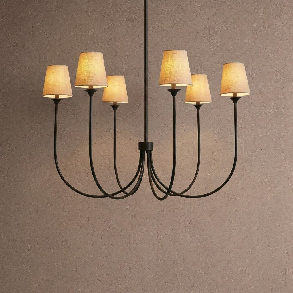 Saige Round Chandelier - Black42"Blushlighting