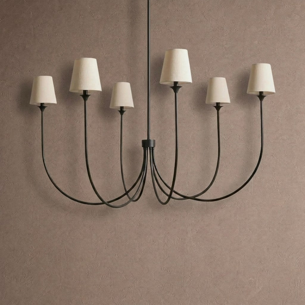 Saige Round Chandelier - Black42"Blushlighting