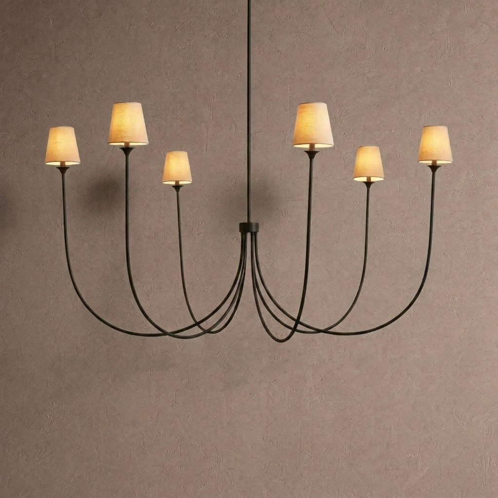 Saige Round Chandelier - Black68"Blushlighting