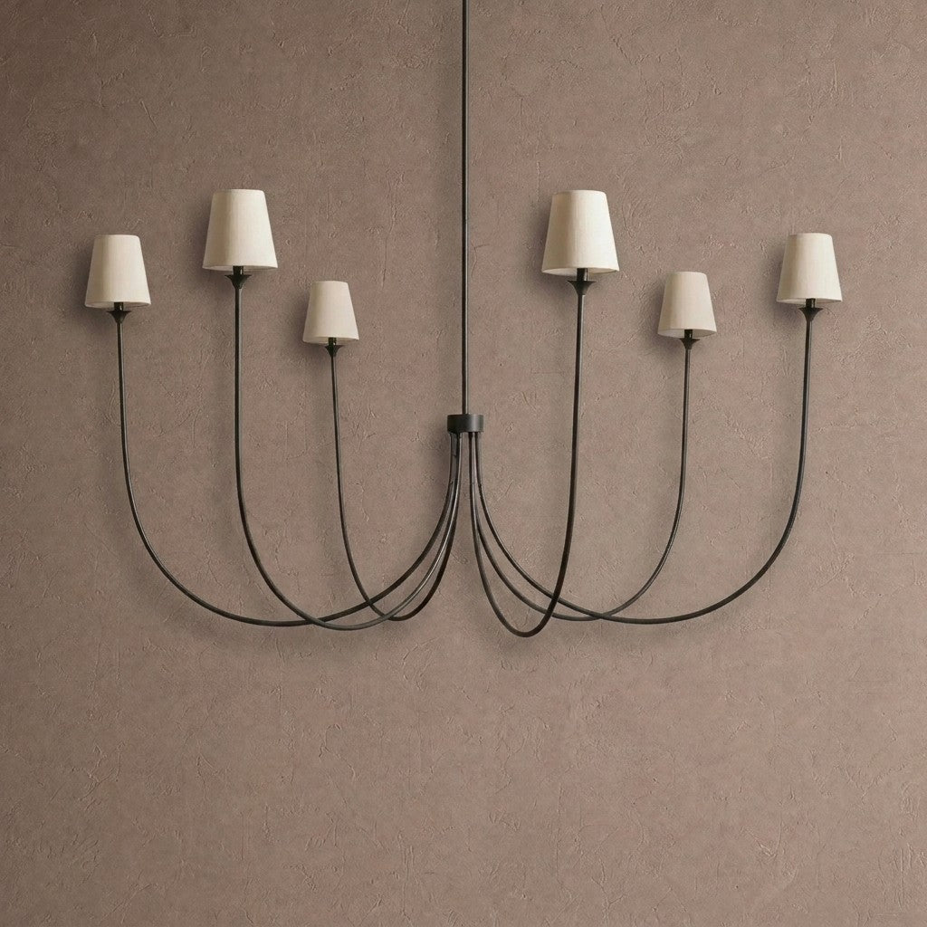 Saige Round Chandelier - Black55"Blushlighting
