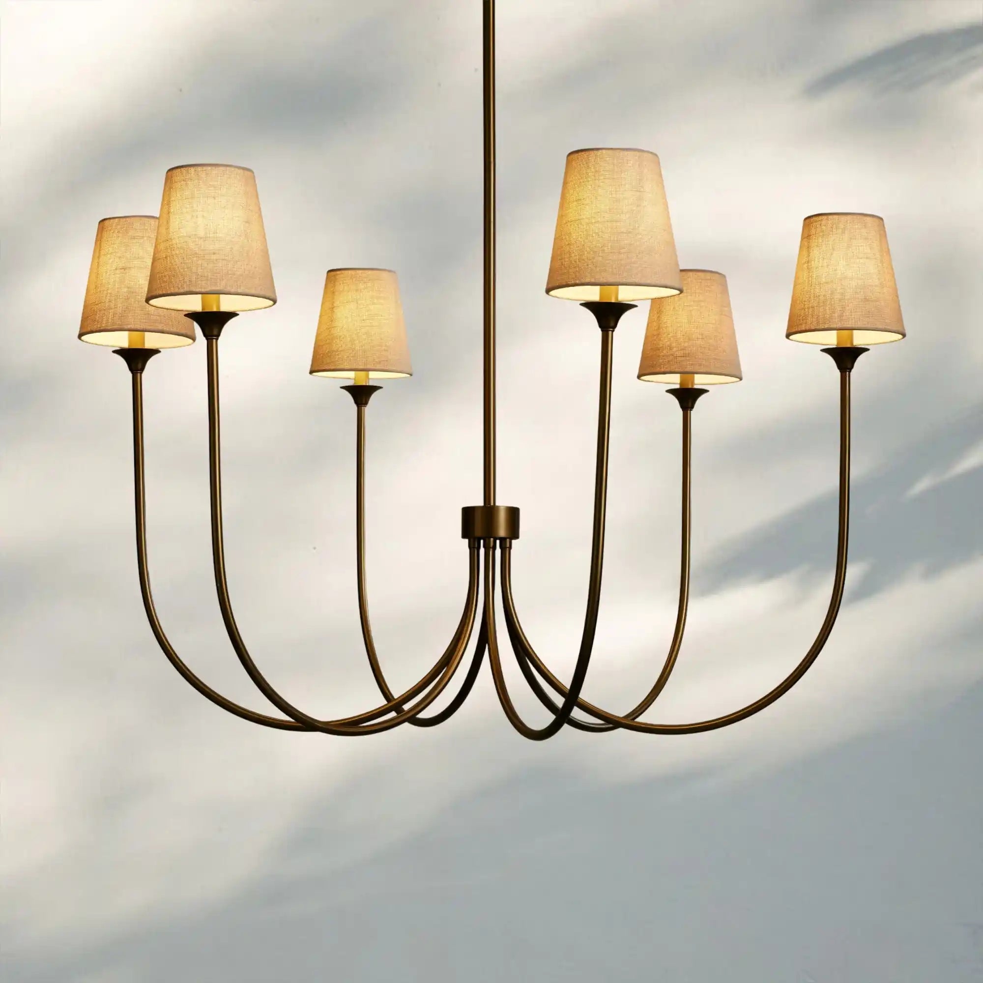 Saige Round Chandelier - Brass42"Blushlighting