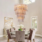 Saint Roch Modern Glass Chandelier Brass & Glass - LargeBlushlighting