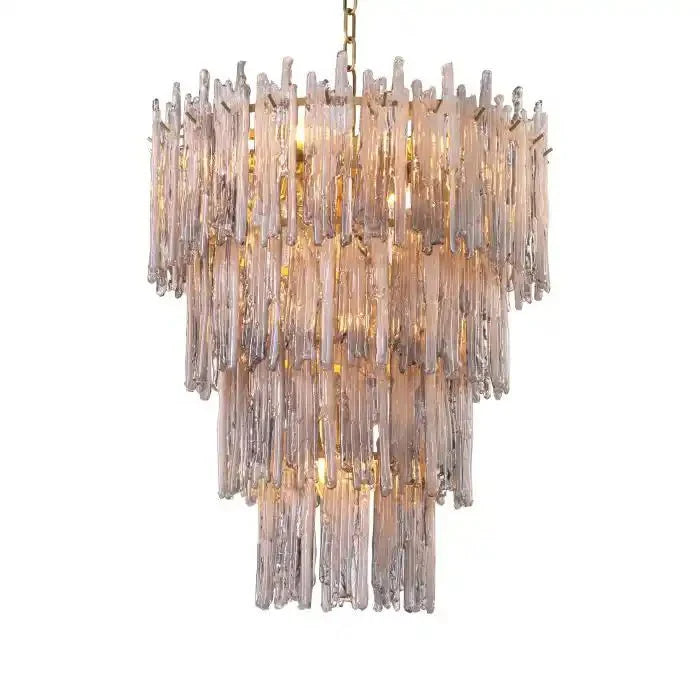 Saint Roch Modern Glass Chandelier Brass & Glass - Blushlighting