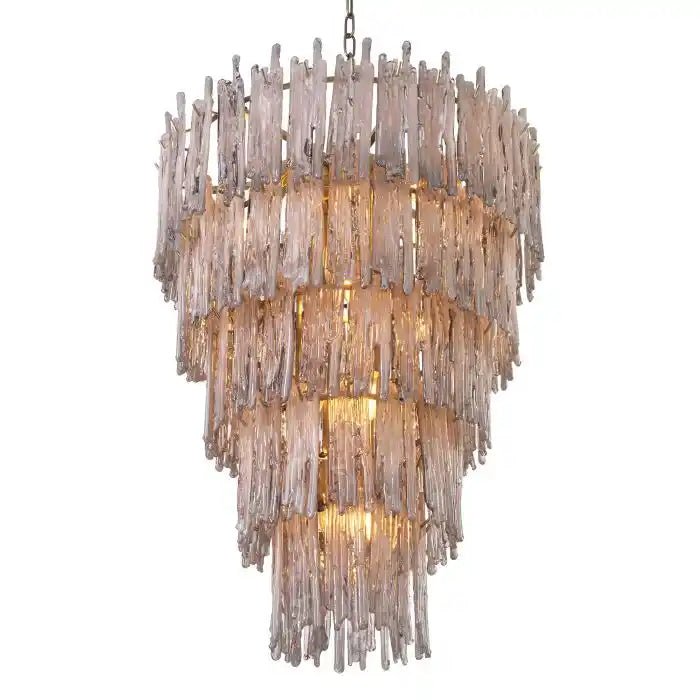 Saint Roch Modern Glass Chandelier Brass & Glass - Blushlighting