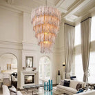Saint Roch Modern Glass Chandelier Brass & Glass - LargeBlushlighting
