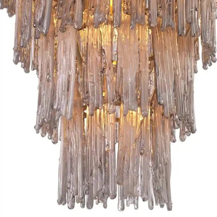 Saint Roch Modern Glass Chandelier Brass & Glass - LargeBlushlighting