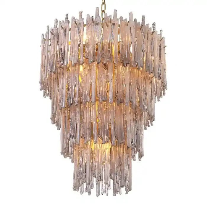 Saint Roch Modern Glass Chandelier Brass & Glass - LargeBlushlighting