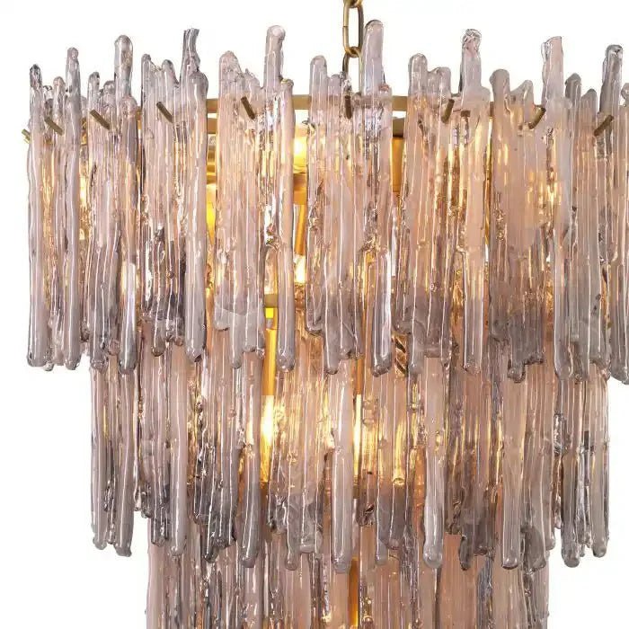 Saint Roch Modern Glass Chandelier Brass & Glass - LargeBlushlighting