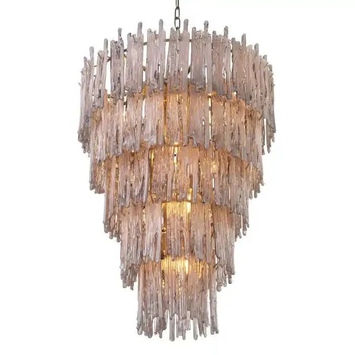 Saint Roch Modern Glass Chandelier Brass & Glass - LargeBlushlighting