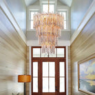 Saint Roch Modern Glass Chandelier Brass & Glass - LargeBlushlighting
