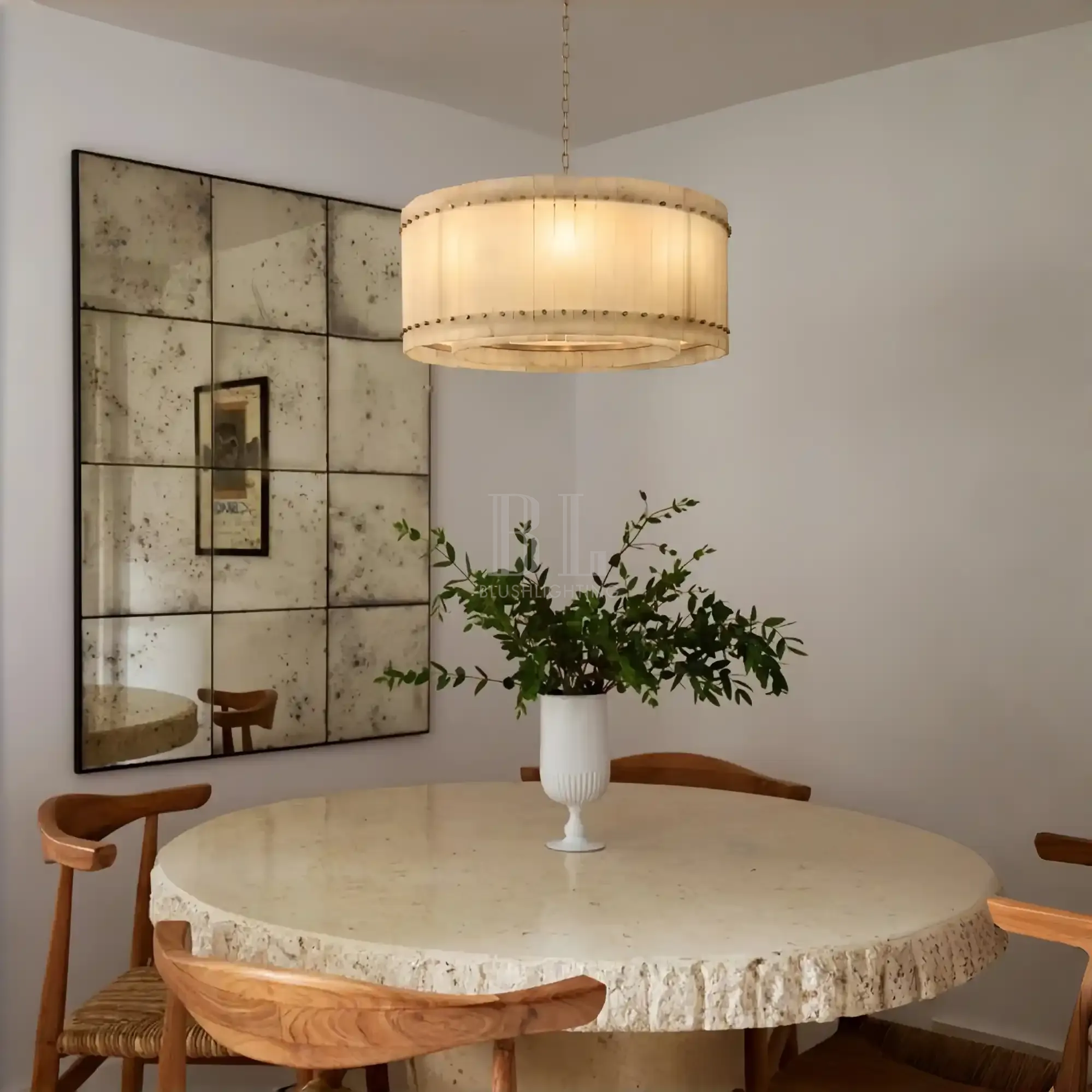 Sun Marco Alabaster Round Chandelier 22'' 37'' 48'' 60''-Blushlighting