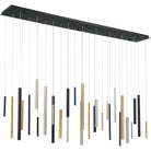 Santana Modern Linear Multi Light Pendant for Kitchen Island-70.75"L x 8.75"W x 1.25"H-Antique Brass & Black & Satin Nickel-