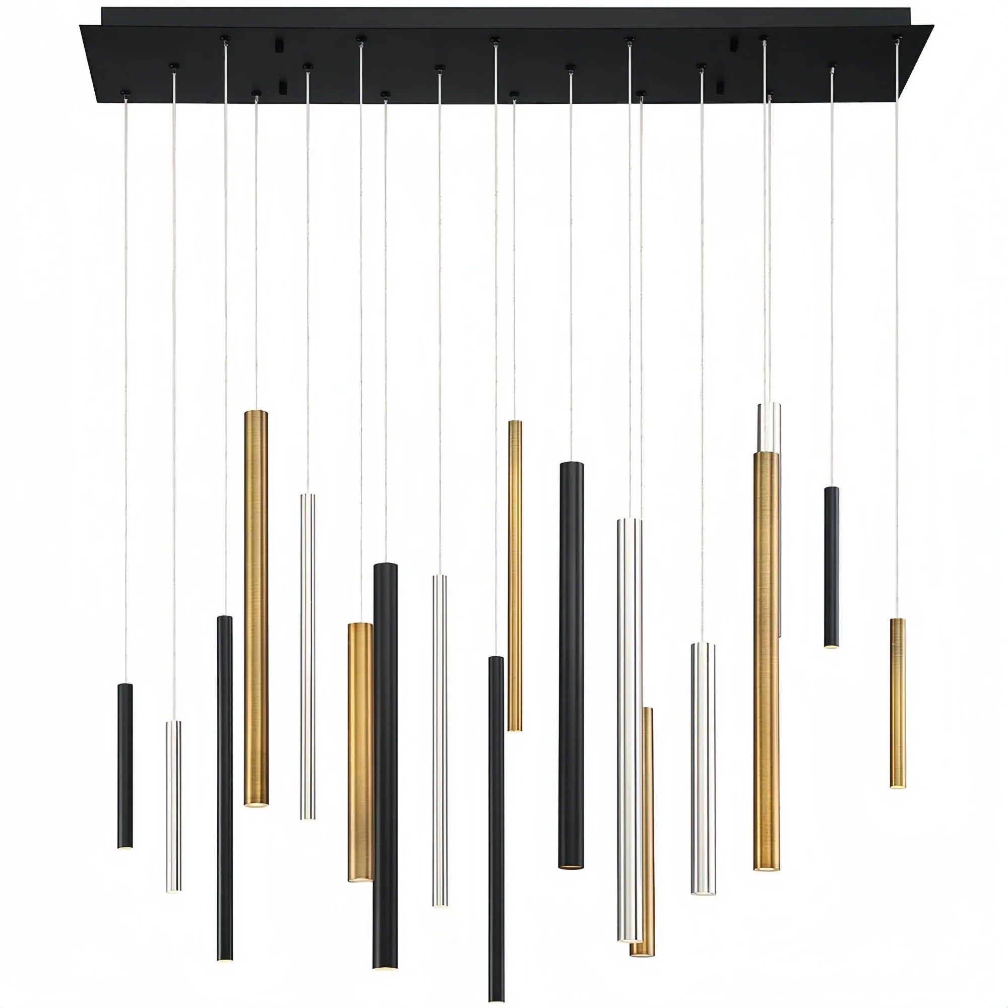 Santana Modern Linear Multi Light Pendant for Kitchen Island - 42"L x 10"W x 1.25"HAntique Brass & Black & Satin NickelBlushlighting