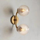 Sayre Linear Glass Globe Two Head Wall Sconce - NickelBlushlighting