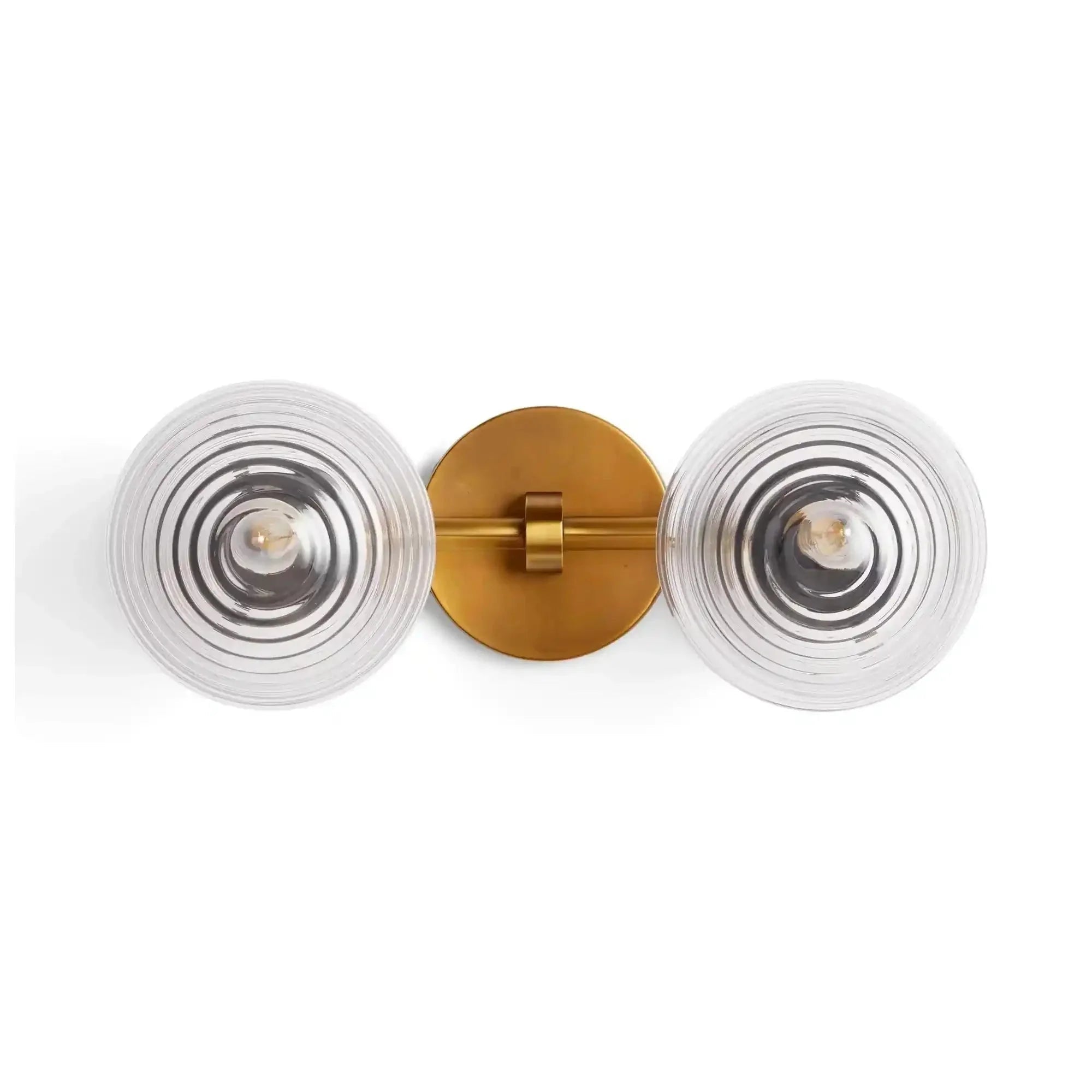 Sayre Linear Glass Globe Two Head Wall Sconce - BrassBlushlighting