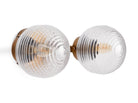 Sayre Linear Glass Globe Two Head Wall Sconce-