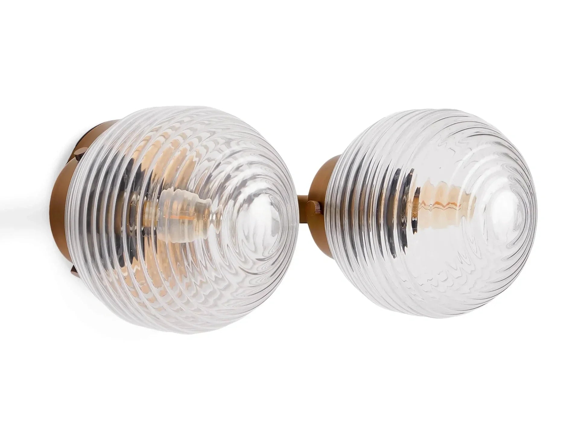 Sayre Linear Glass Globe Two Head Wall Sconce-