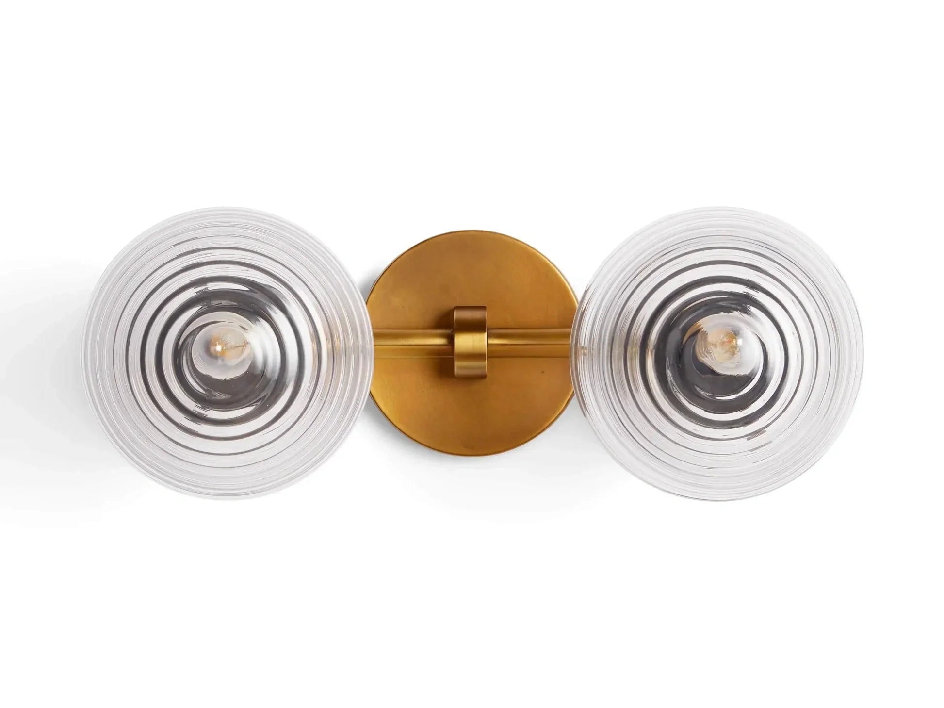 Sayre Linear Glass Globe Two Head Wall Sconce-