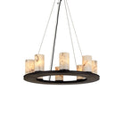 Scarlett Modern Round Industrial Candelabra Round Black Alabaster Chandelier Chandelier Kevin Studio Inc