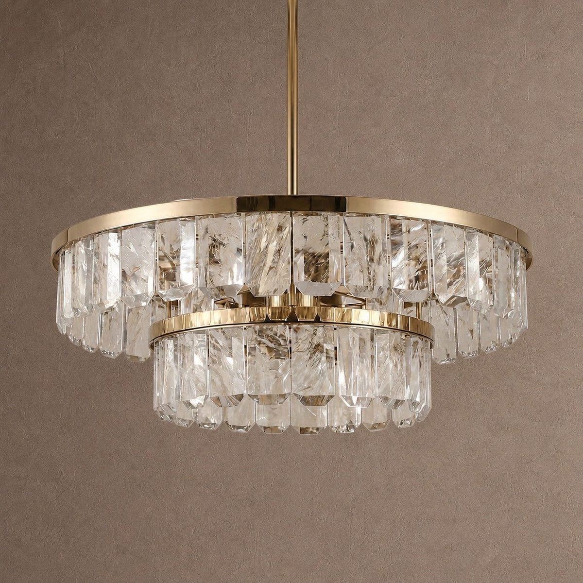 Selene Round Crystal Chandelier - Ø31.5" × H6.3" (Ø80 × H16 cm)Blushlighting