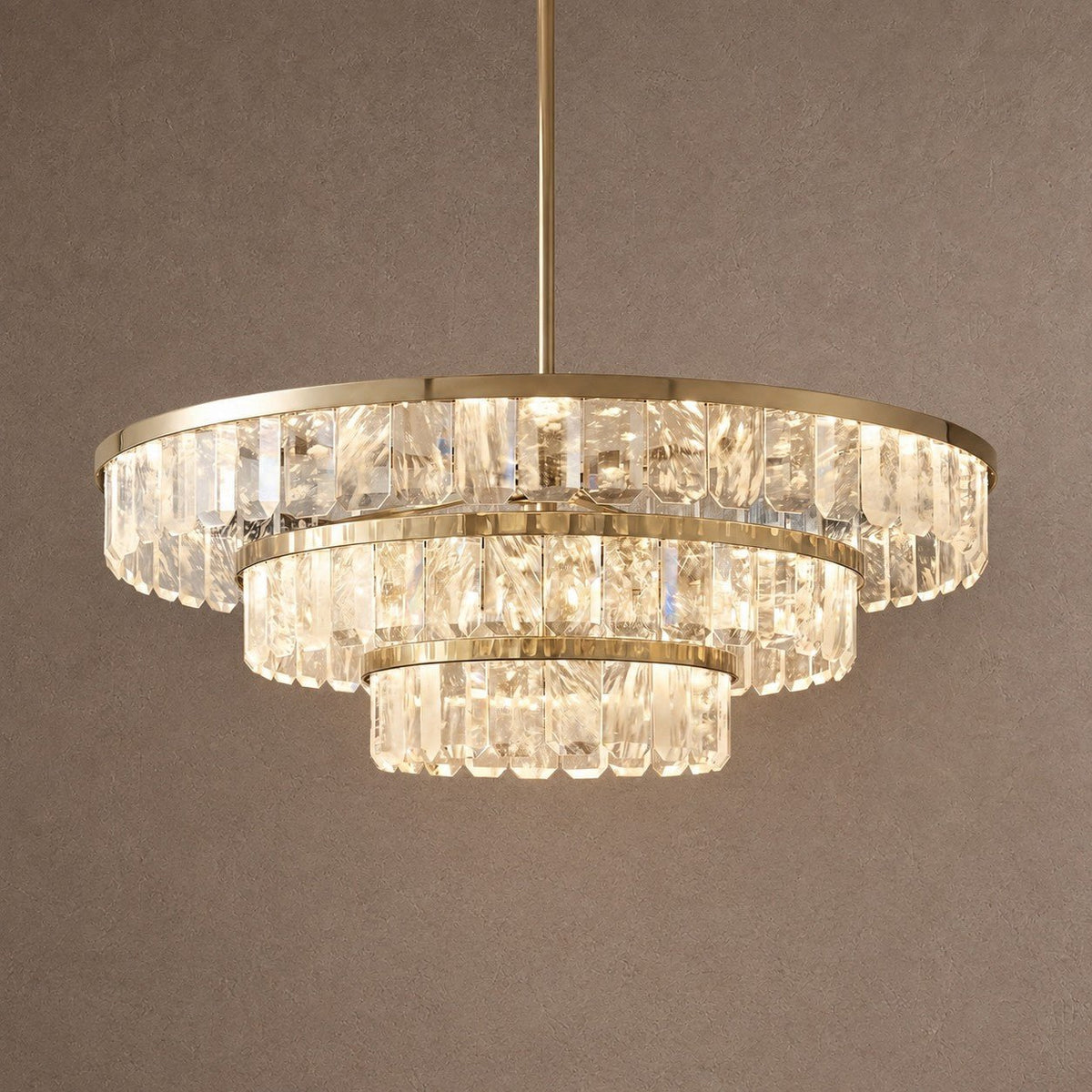 Selene Round Crystal Chandelier - Ø31.5" × H6.3" (Ø80 × H16 cm)Blushlighting