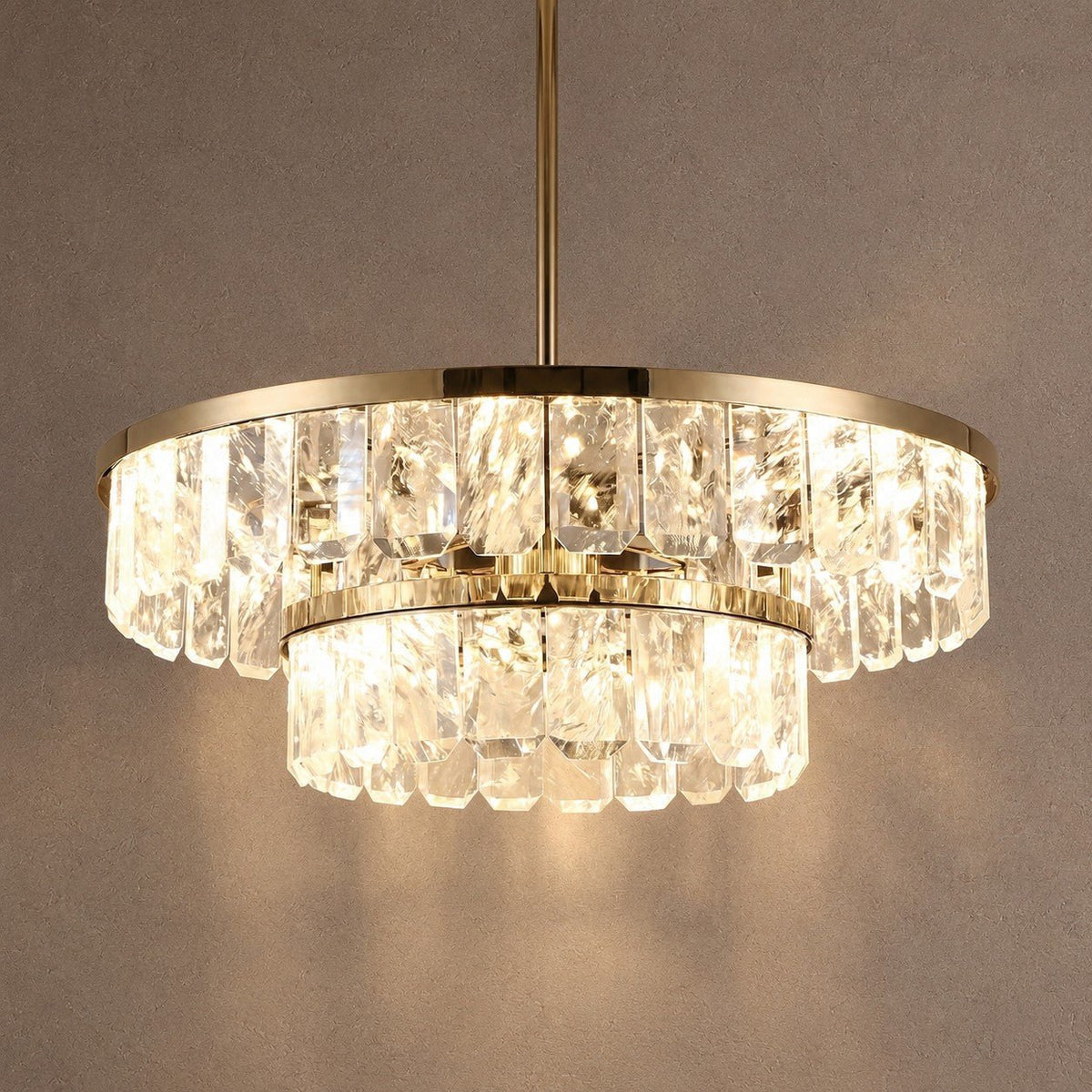 Selene Round Crystal Chandelier - Ø31.5" × H6.3" (Ø80 × H16 cm)Blushlighting