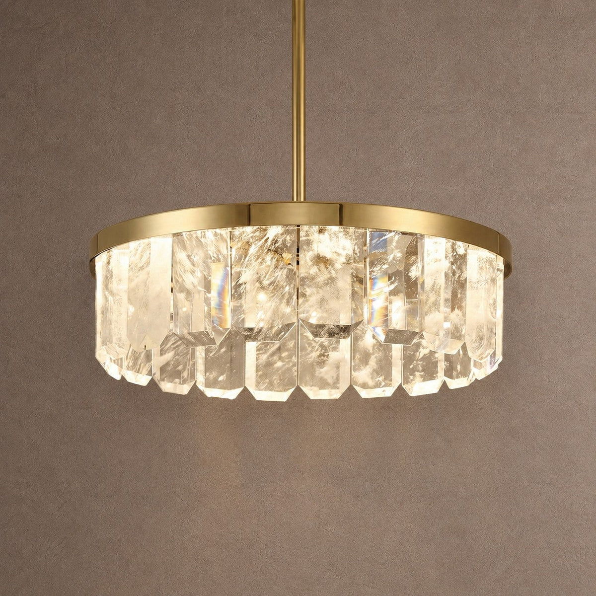 Selene Round Crystal Chandelier - Ø23.2" × H6.3" (Ø59 × H16 cm)Blushlighting