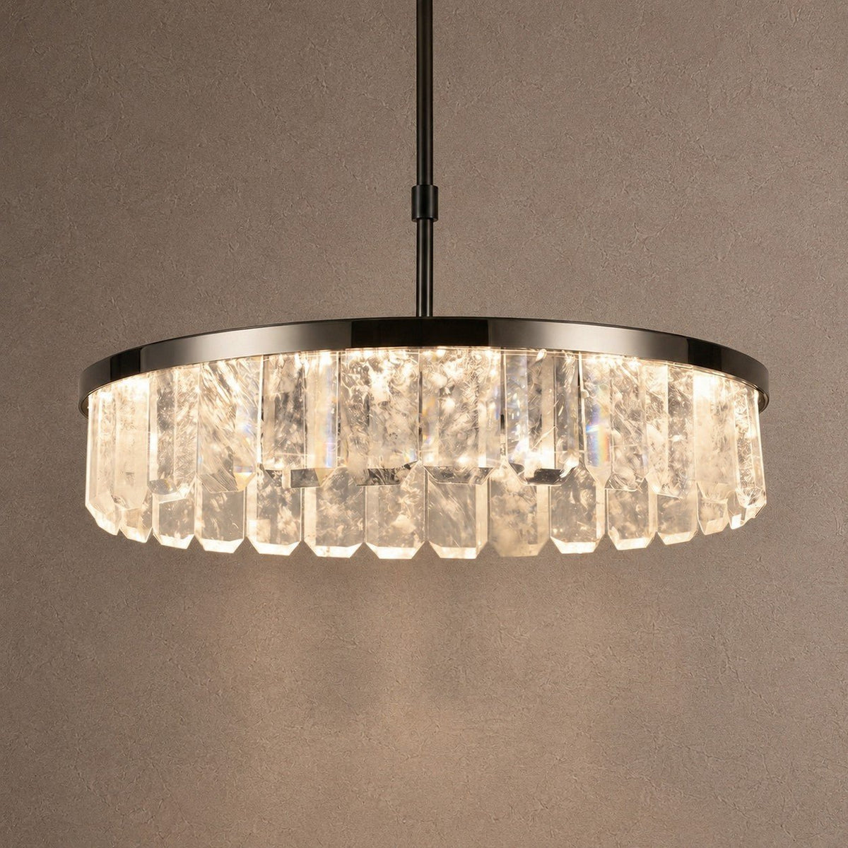 Selene Round Crystal Chandelier - Ø39.4" × H6.3" (Ø100 × H16 cm)Blushlighting