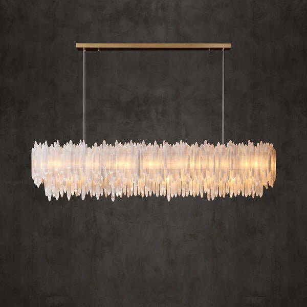 Selenite Layer Rectangular Chandelier - Blushlighting