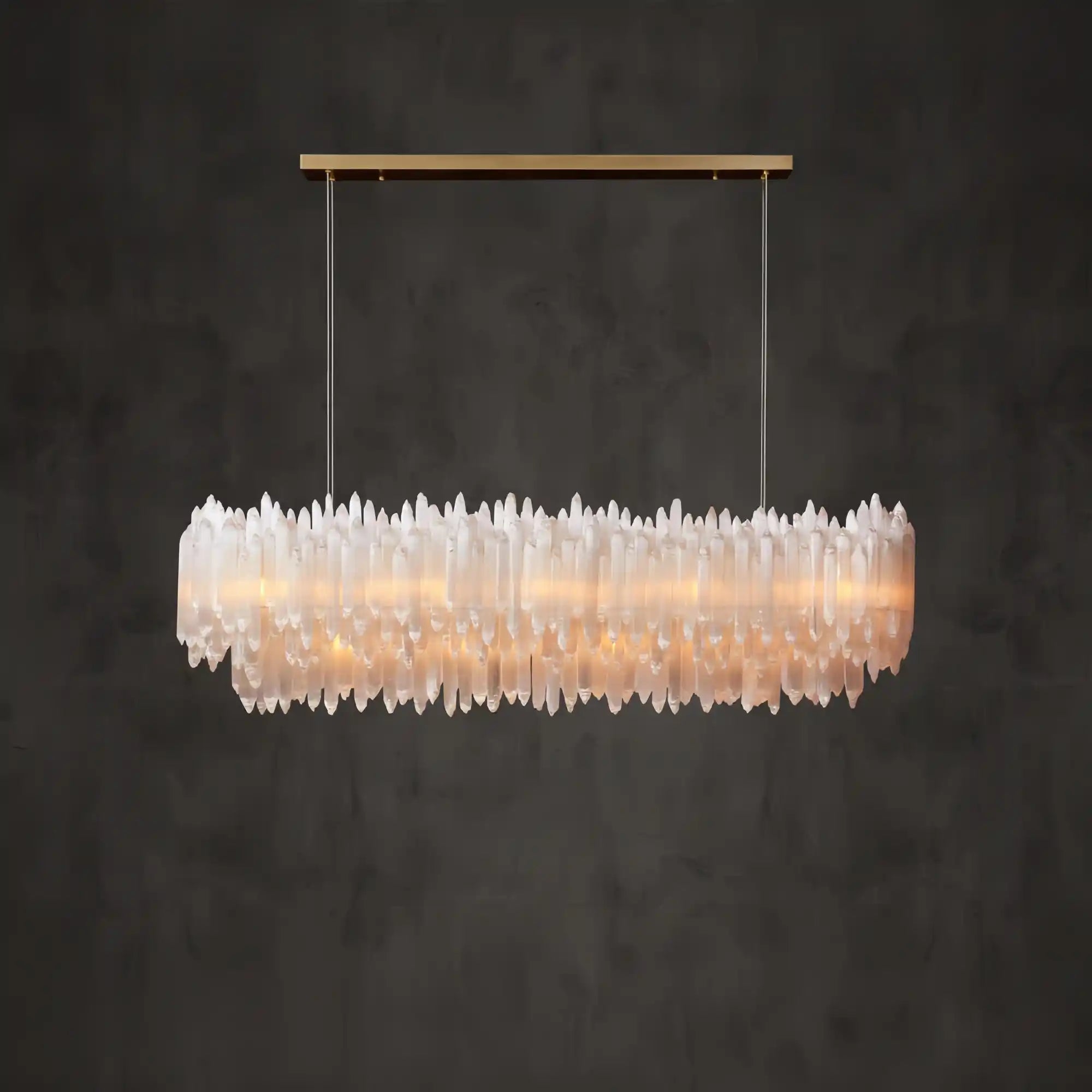Selenite Layer Rectangular Chandelier - Blushlighting