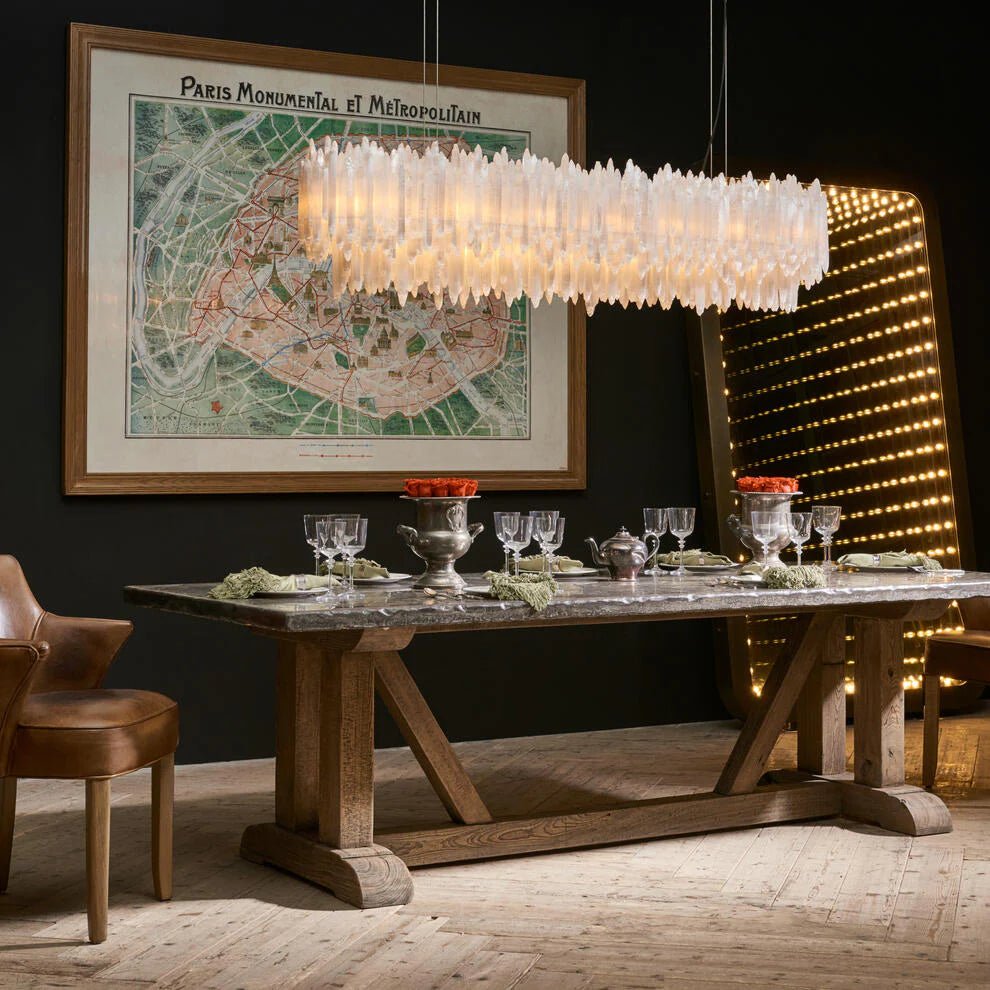 Selenite Layer Rectangular Chandelier - Blushlighting