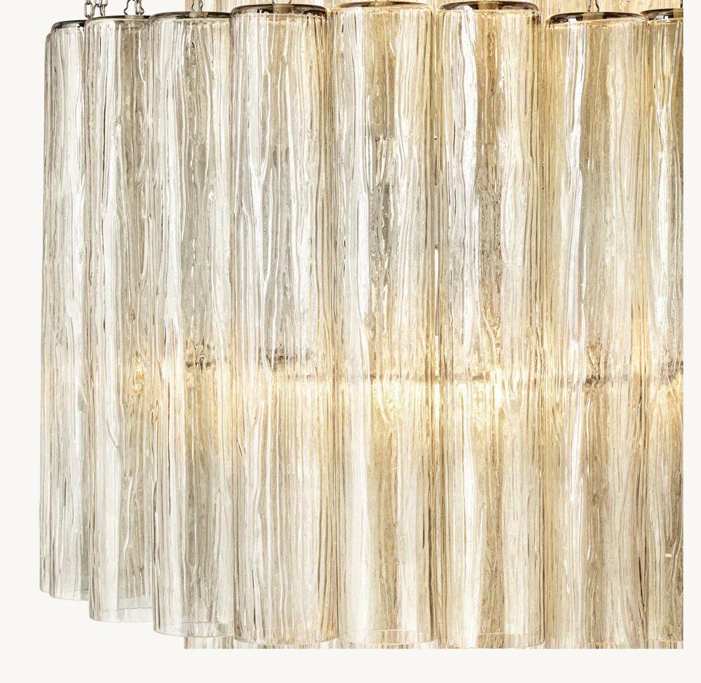 Serenella Round Chandelier for Foyer/Entry - 34''Satin NickelBlushlighting