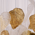 Shake Leaves Chandelier - ∅ 31.8″ x 78.7″ / Dia 80cm x 200cmGold & ClearWarm LightBlushlighting