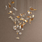 Shake Leaves Chandelier - ∅ 31.8″ x 78.7″ / Dia 80cm x 200cmGold & ClearWarm LightBlushlighting
