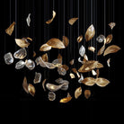 Shake Leaves Chandelier - ∅ 39.4″ x 78.7″ / Dia 100cm x 200cmGold & ClearWarm LightBlushlighting