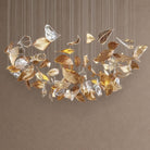 Shake Leaves Chandelier - ∅ 31.8″ x 78.7″ / Dia 80cm x 200cmGold & ClearWarm LightBlushlighting