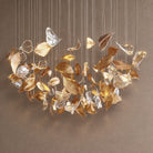 Shake Leaves Chandelier - ∅ 39.4″ x 78.7″ / Dia 100cm x 200cmGold & ClearWarm LightBlushlighting