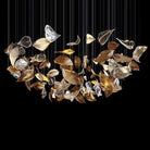 Shake Leaves Chandelier - ∅ 31.8″ x 78.7″ / Dia 80cm x 200cmGold & ClearWarm LightBlushlighting